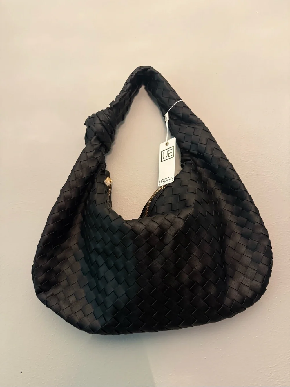 Urban Expressions Black Knotted Woven Hobo